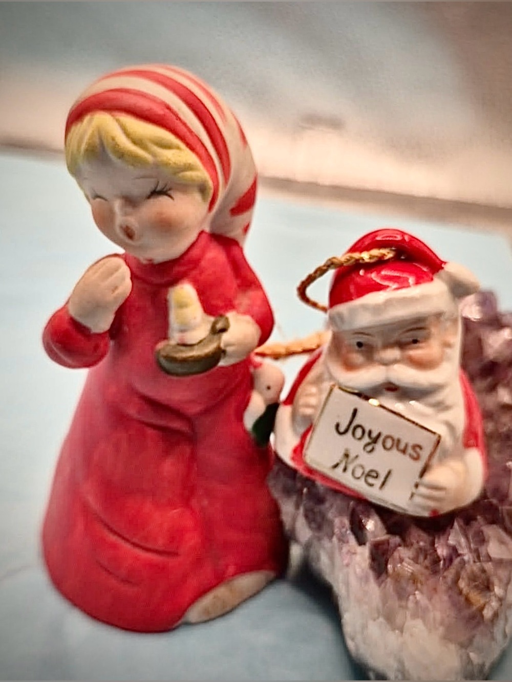 Vintage MCM Christmas Bell Set - 1950s ARDALT Santa & 1970s Jasco Merri-bells